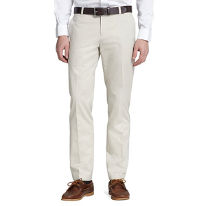 Milano Fit Plain-Front Lightweight Advantage Chinos - Stone
